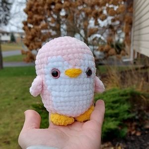 Plushie colorful handmade crochet pengine